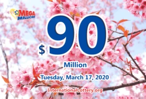 美国巨额彩票（Mega Millions）奖金于2020年3月17日增长至9000万美元。
